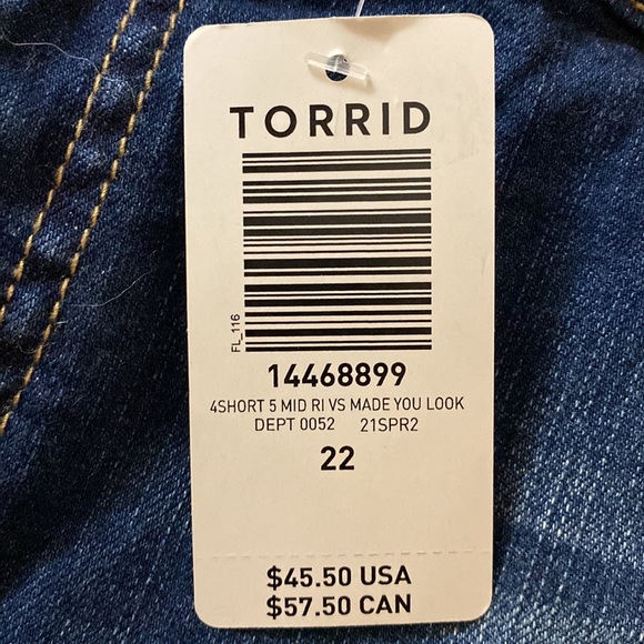 NWT Mid Rise MIDI Short - Vintage Stretch Medium Wash - Picture 3 of 3